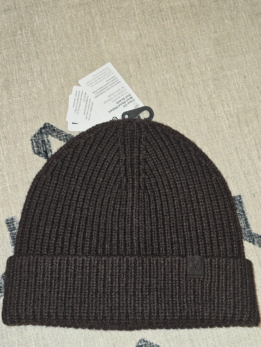 NWT Lululemon Close-Fit Wool-Blend Ribbed Knit Beanie Heritage Squash $48 Brown